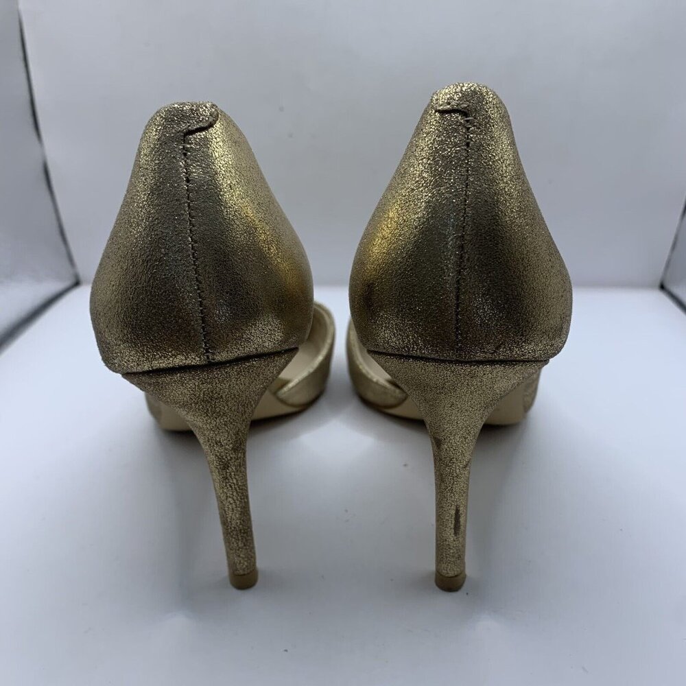 White house black market WHBM high heels size 7.5M metallic Gold party E1 - Picture 5 of 9